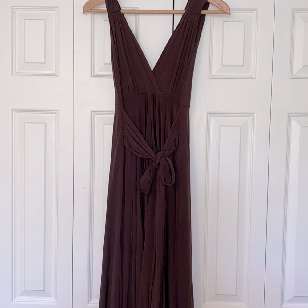 Gorgeous chocolate brown wrap tie dress